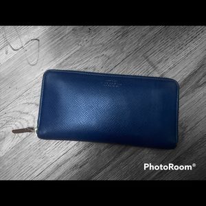 EST 1887 SMYTHSON OF BOND STREET Large Zip Around Multifunction Purse in Panama